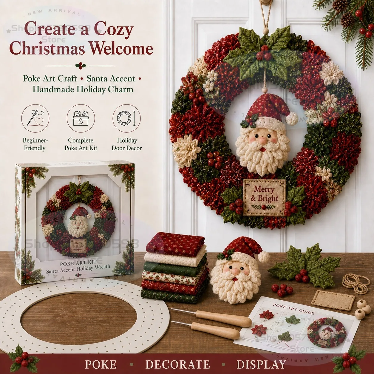 2026 3D Fabric Poke Wreath DIY - Art Craft Kit review and price