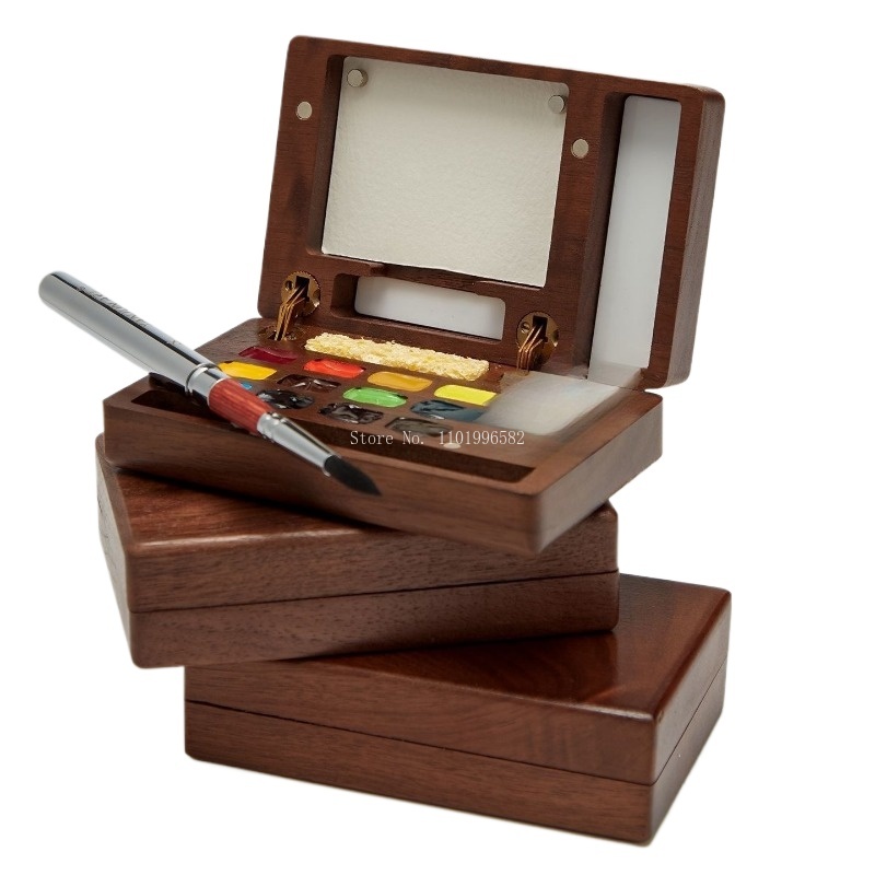 Travel Painting Box Solid Wood - Gouache Paint Set review and price