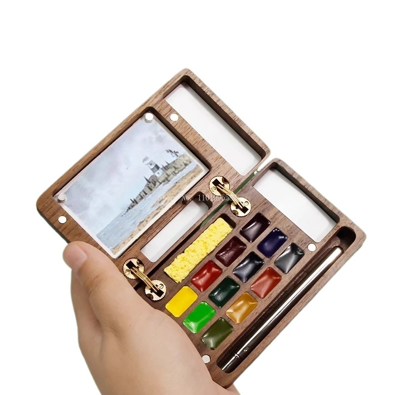 Travel Painting Box Solid Wood - Gouache Paint Set review and price