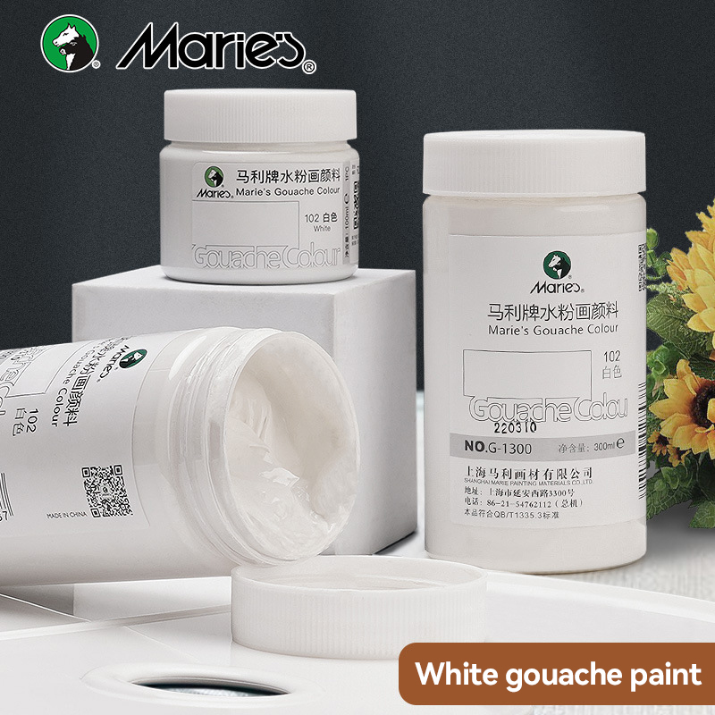 White Gouache Paint 100ml/300m - Gouache Paint Set review and price